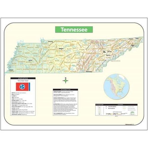 Universal Map Group Llc Universal Map 28411 Tennessee Shaded Relief Map 28411